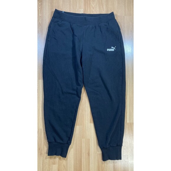 Puma Essential Joggers Sweatpants (Men’s Size L) • Black • Jersey • EUC - Picture 1 of 4